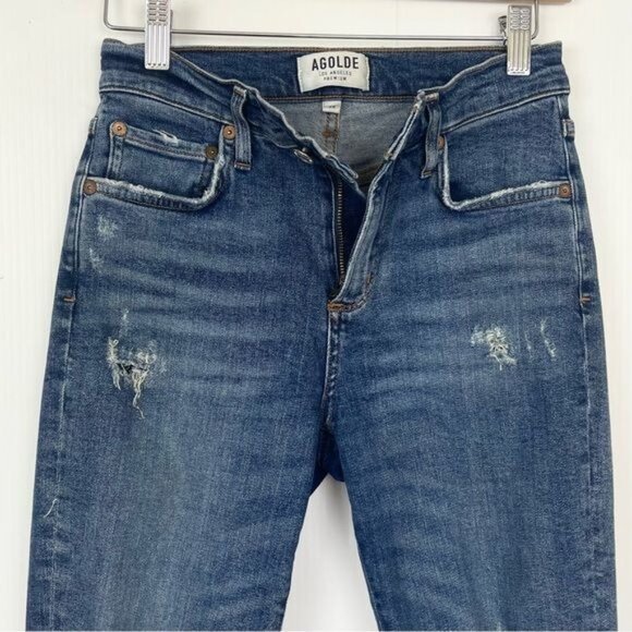 Agolde Sophie Distressed High Rise Skinny Crop jeans A018 E-843 size 26 - Picture 4 of 8